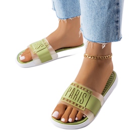 Gröna gummitofflor från Paris