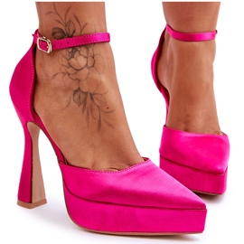 Fashionabla högklackade pumps Fuchsia Madness rosa