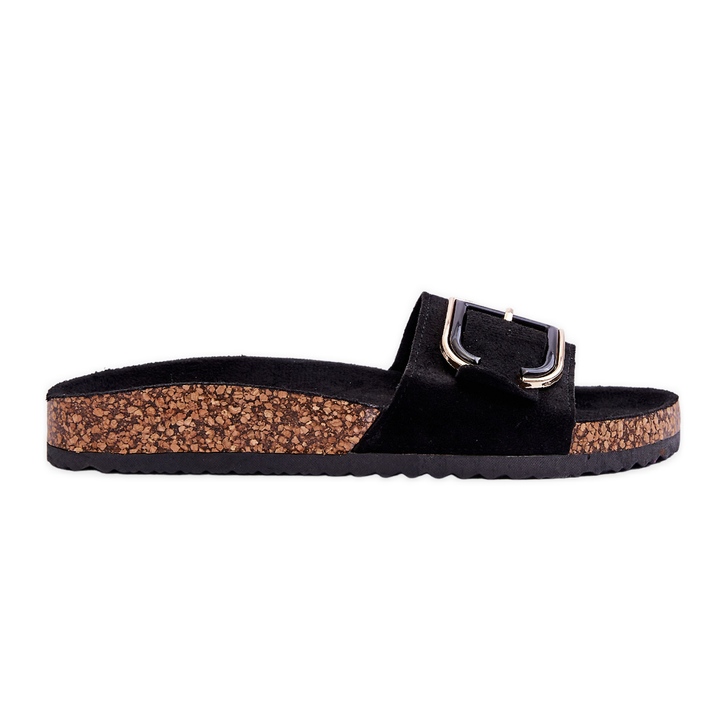 Damtofflor i mocka, svart Festil