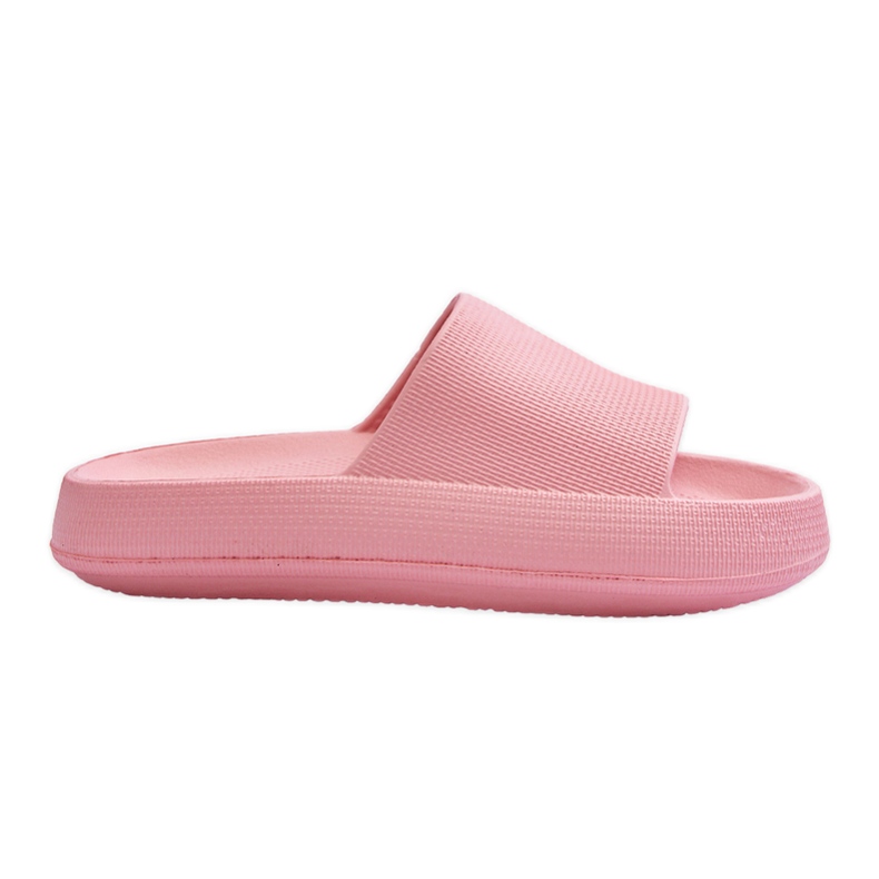 Fashionabla ljusa flipflops på en massiv sula Rosa rebell