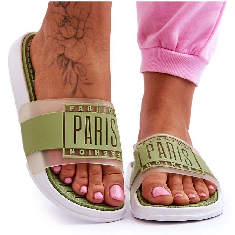 Sporttofflor för kvinnor Grön soluppgång