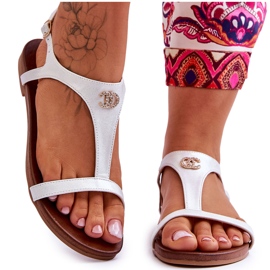 Platta sandaler med dekoration S.Barski KV-5541-45 Silver silver-