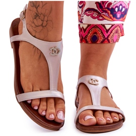 Platta sandaler med dekoration S.Barski KV-5541-45 Beige