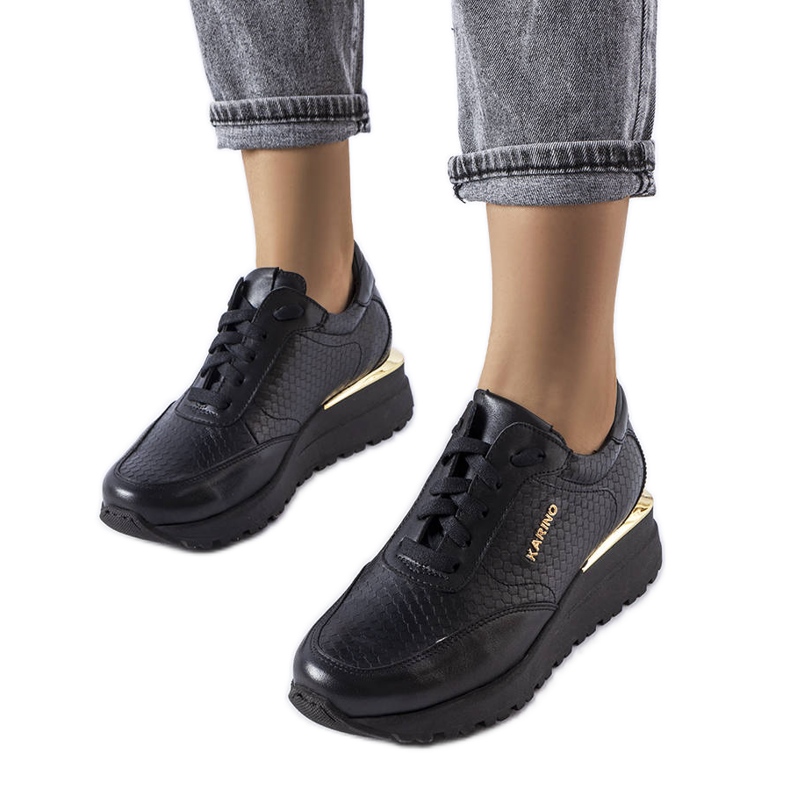 Karino svarta läder sneakers