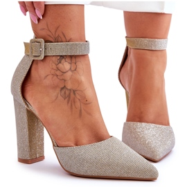 Shiny High Heel Pumps Gold True Love gyllene