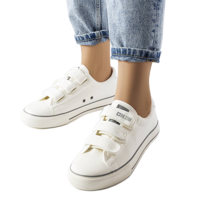 Vita sneakers med kardborre Big Star LL274A203