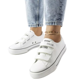 Vita sneakers med kardborreband Big Star LL274A205