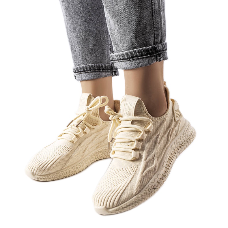 Beige sneakers från Big Star LL274714