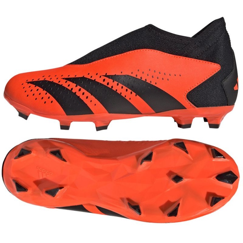 Adidas Predator Accuracy.3 Fg Ll Jr GW4607 fotbollsskor orange apelsiner och röda