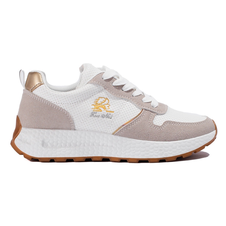 W. Potocki Sneakers på en tjock sula Potocki vit och beige