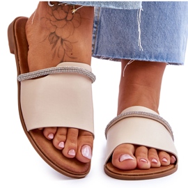 Elegant platta klackar Beige Termen