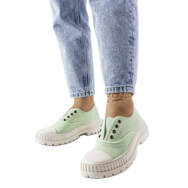 Walton gröna elastiska sneakers