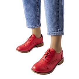 Beige brogues LS5379 Taupe röd