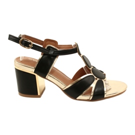 Evento Kvinnors sandaler med en dekorativ övre 23SD35-5575 svart och guld