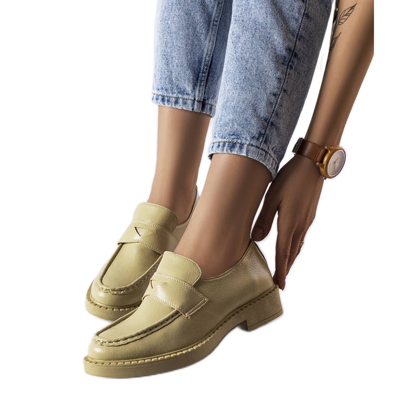Gröna eleganta loafers från Élodie