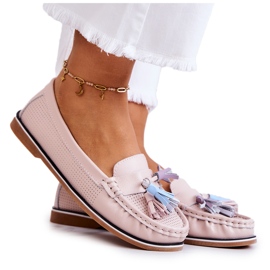 Evento Damläder Loafers med fransar Rosa Laressa