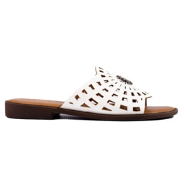 W. Potocki Genombrutna vita tofflor för kvinnor från Potocki