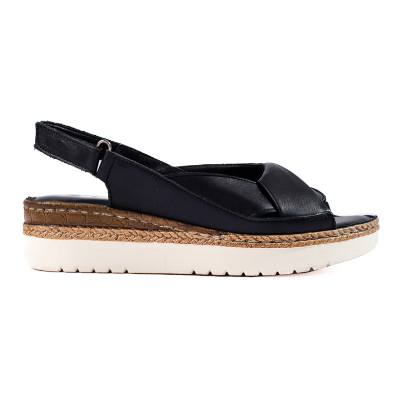 W. Potocki Damsandaler med låg kil Potocki svart