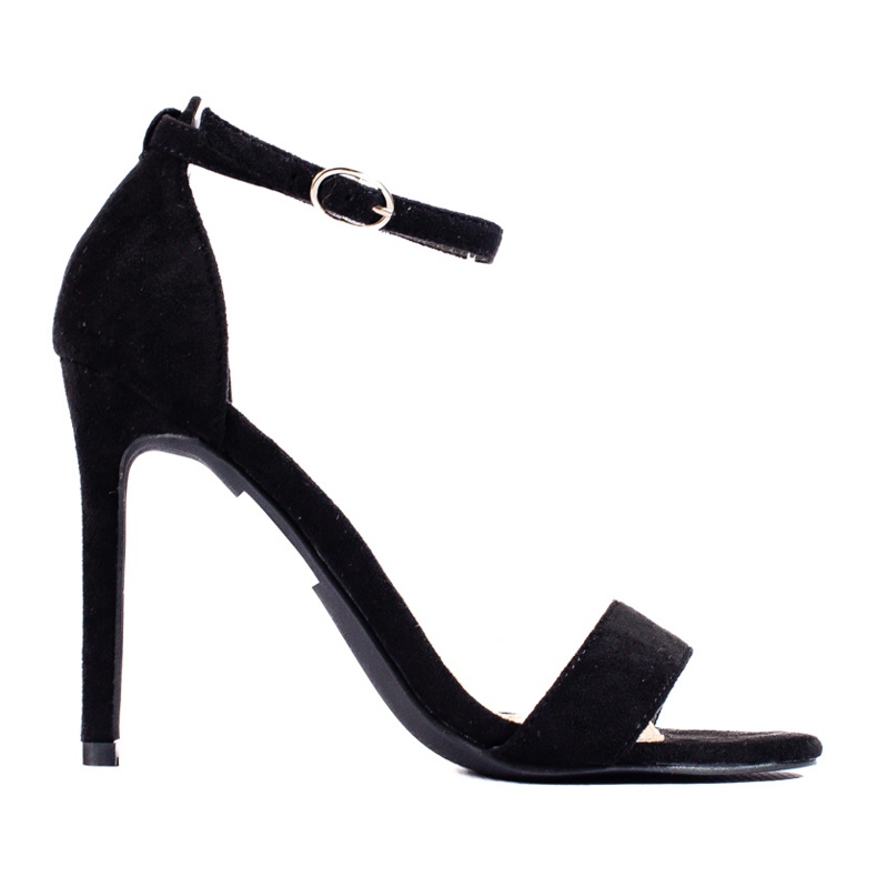 W. Potocki Potocki svart mocka högklackade sandaler