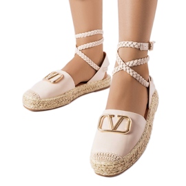 Beige espadrillor med snörning från Parent