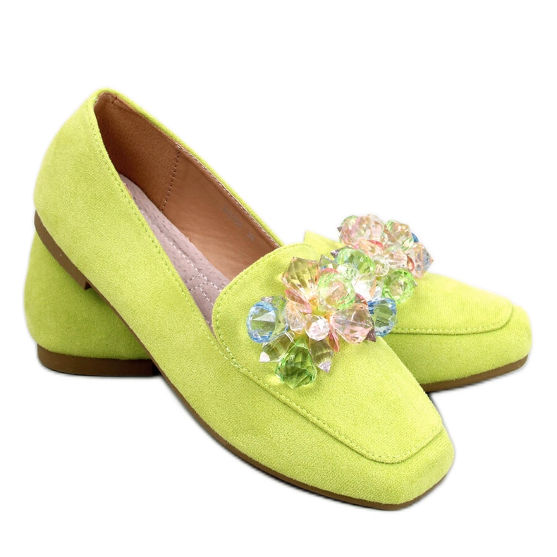 Deley Green loafers med pärlor grön