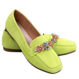 Davitian Green rhinestone loafers grön