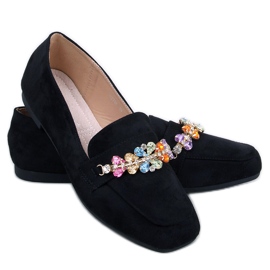 Davitian Black rhinestone loafers svart