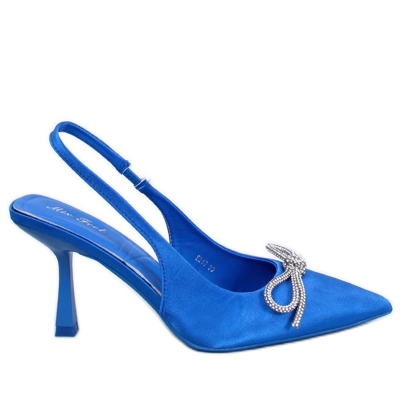 Hannah Blue pumps med öppen klack blå