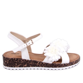 Flower wedge sandaler från Hahn White vit