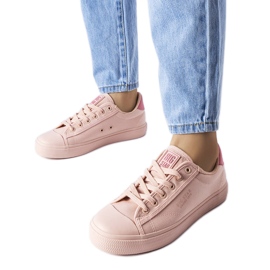 Rosa tyg sneakers från Big Star LL274095