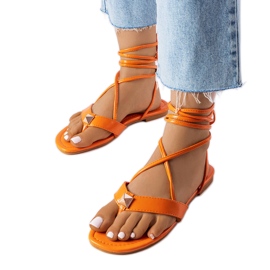 Orange sandaler med snörning från Marleau