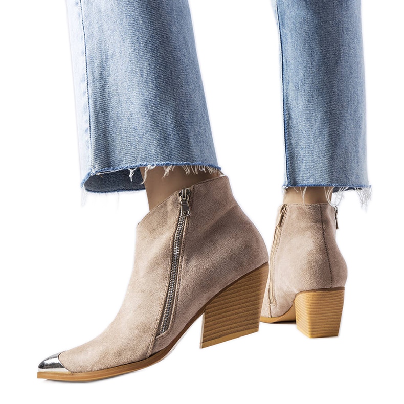 Cowboystövlar i beige metalltå från Vergne