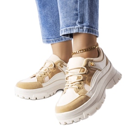 Via bruna lågsulade skor med skydd beige