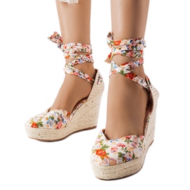 Larivière blommiga espadrillor beige