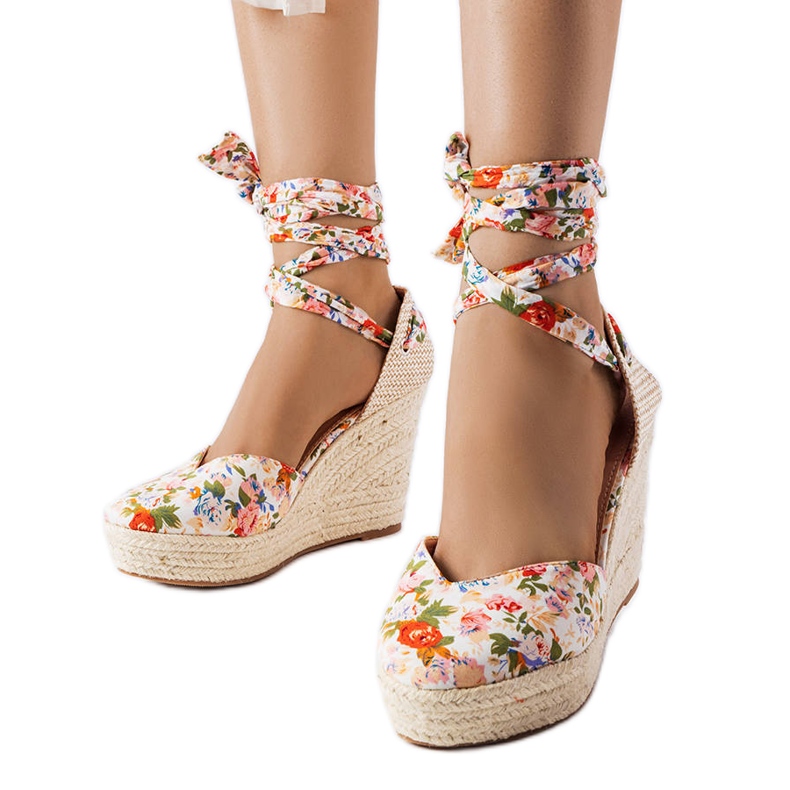 Larivière blommiga espadrillor beige