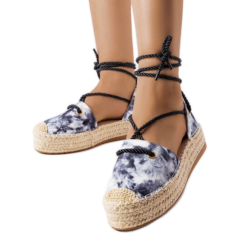 Svarta espadrillor med snörning från Duffet