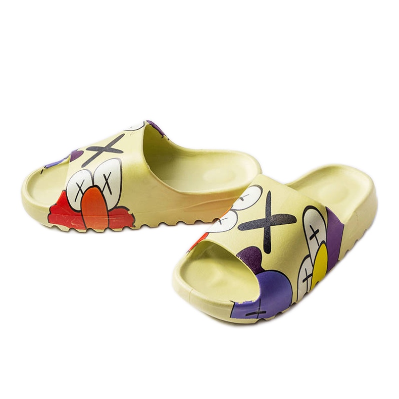 Gröna tofflor med tryck