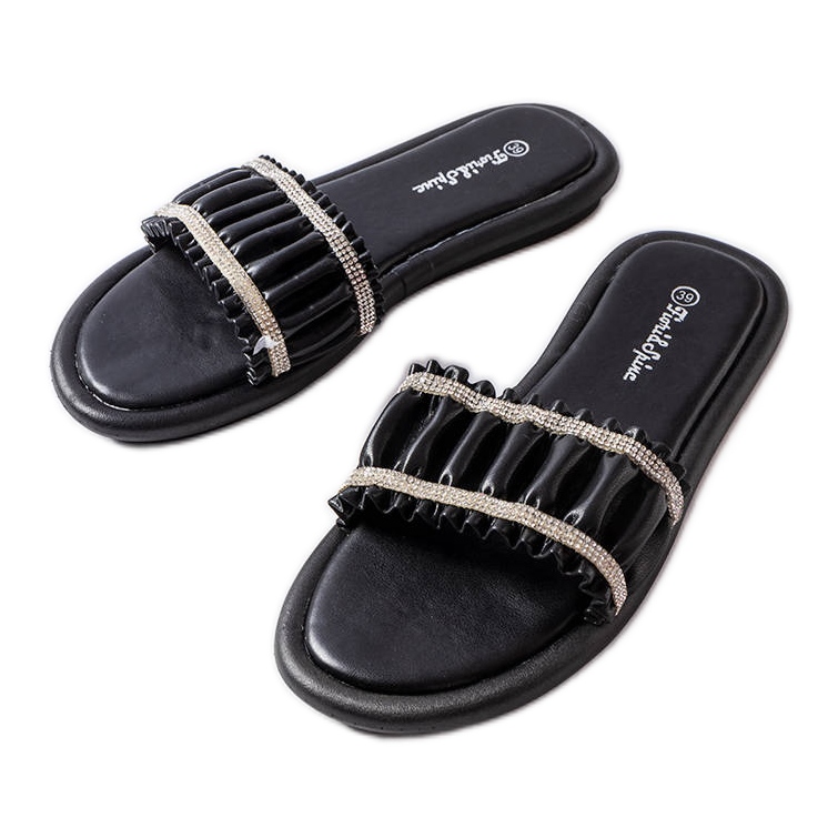Svarta flip-flops med Anapor strass