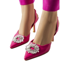 Moïse rosa cubic zirconia pumps
