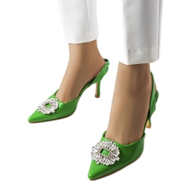 Moïse gröna strasspumpar