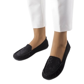 Svarta loafers dekorerade med Gamache strass