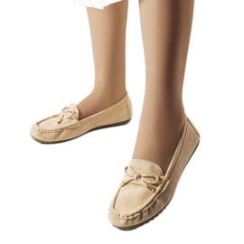 Beiga loafers med rosett från Grasselli beige