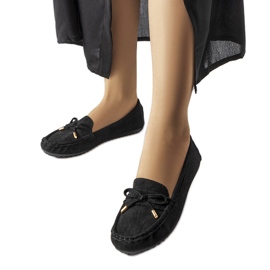 Svarta loafers med rosett från Grasselli