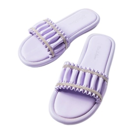 Lila sandaler med cubic zirconias från Anapor violett