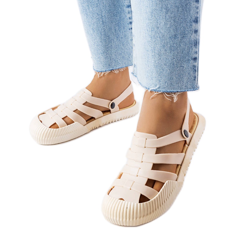 Canton beige gummisandaler