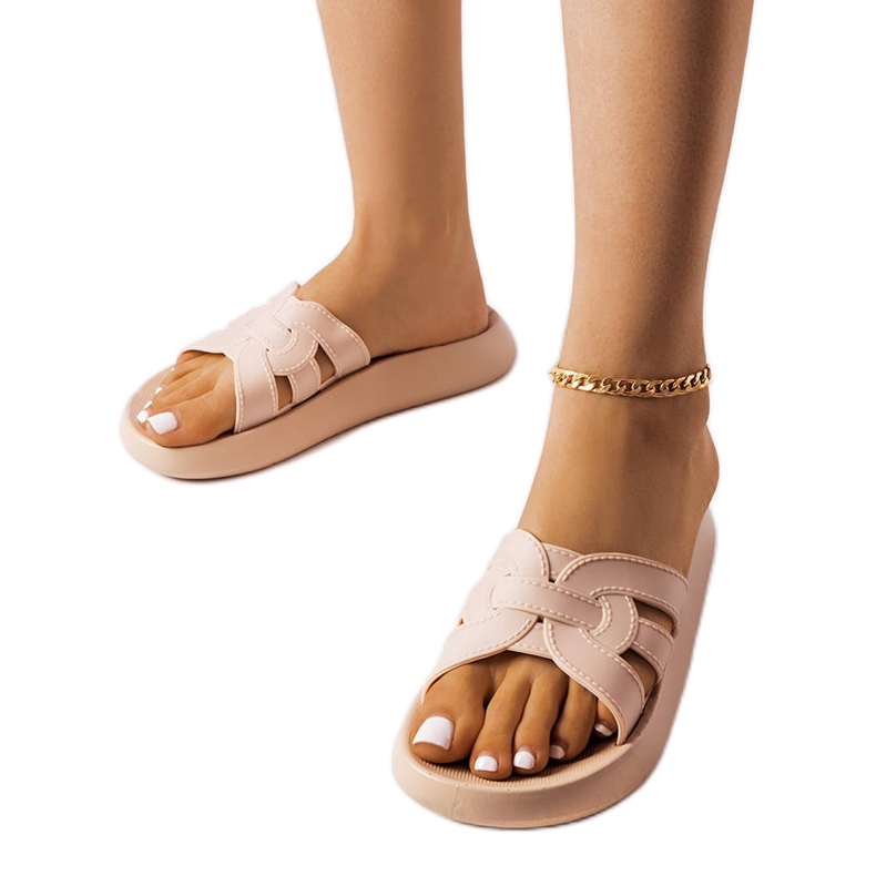 Beiga gummitofflor från Coudert beige