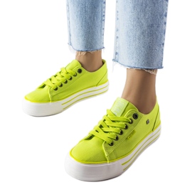 Gröna sneakers på plattformen Big Star HH274057