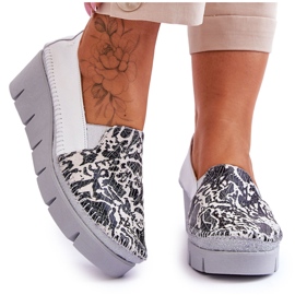 Läder Wedge Sneakers Maciejka 5814A-11 Vit-Svart