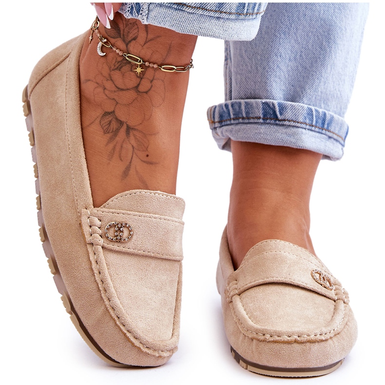 Castelo Beige Loafers i mocka