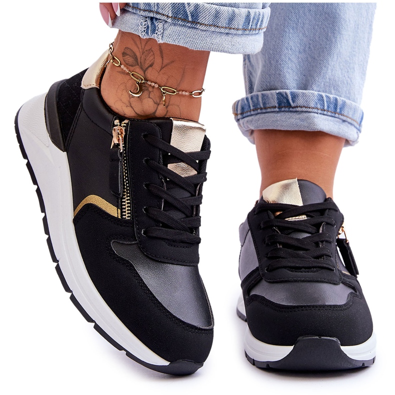 PG1 Damsportskor med dragkedja Svart Larisa